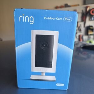 Ring Security Camera in White and Black